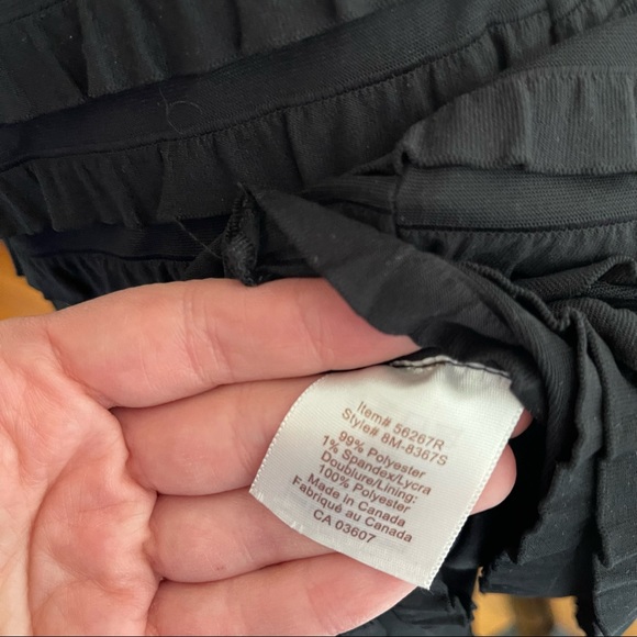 90s vintage Little Black Dress cocktail body on ruffles tiers - Picture 8 of 9